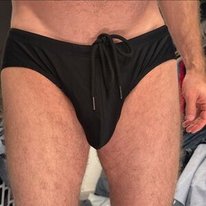 Classic Black Men's Briefs with Drawstring